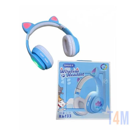 CAT EAR BLUETOOTH HEADPHONE WIRELESS K6133 BLUE